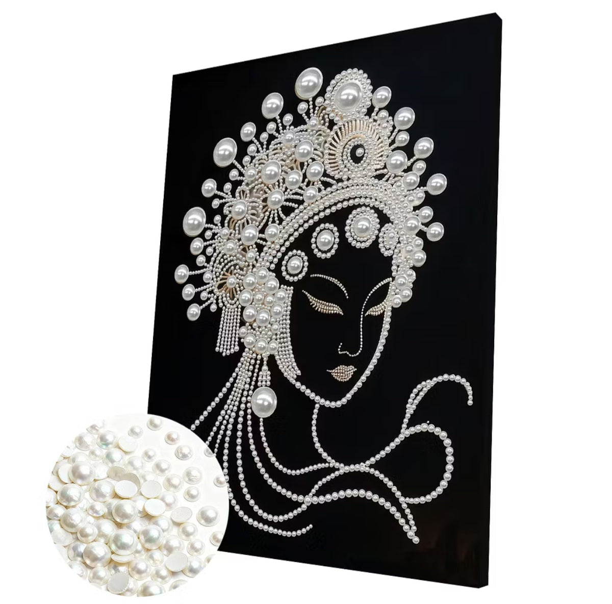 DIY Pearl Diamond Art on a Frame, Goddess, 30x40 cm