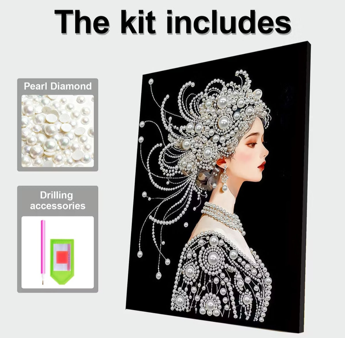 Kit de broderie diamant, Foi Espérance Amour, Cadeau ou décoration en mosaïque perlée