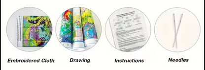 Kit de broderie DIY, Décoration murale, Tout ira bien, 11/14 CT, Motivationnel