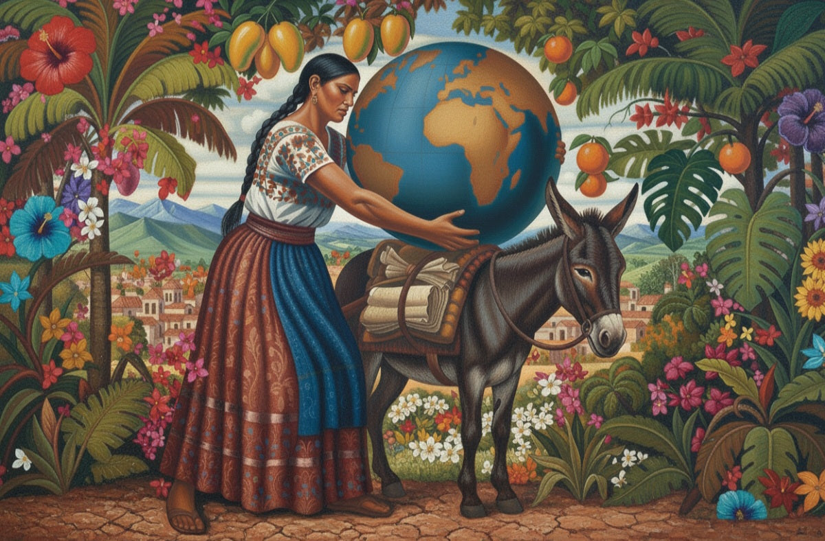DIY Beginner Paint Kit, Woman Carries the World, Mexican Latin Folk Art