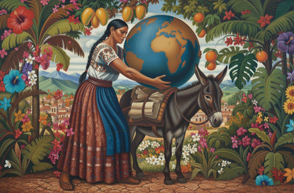DIY Beginner Paint Kit, Woman Carries the World, Mexican Latin Folk Art