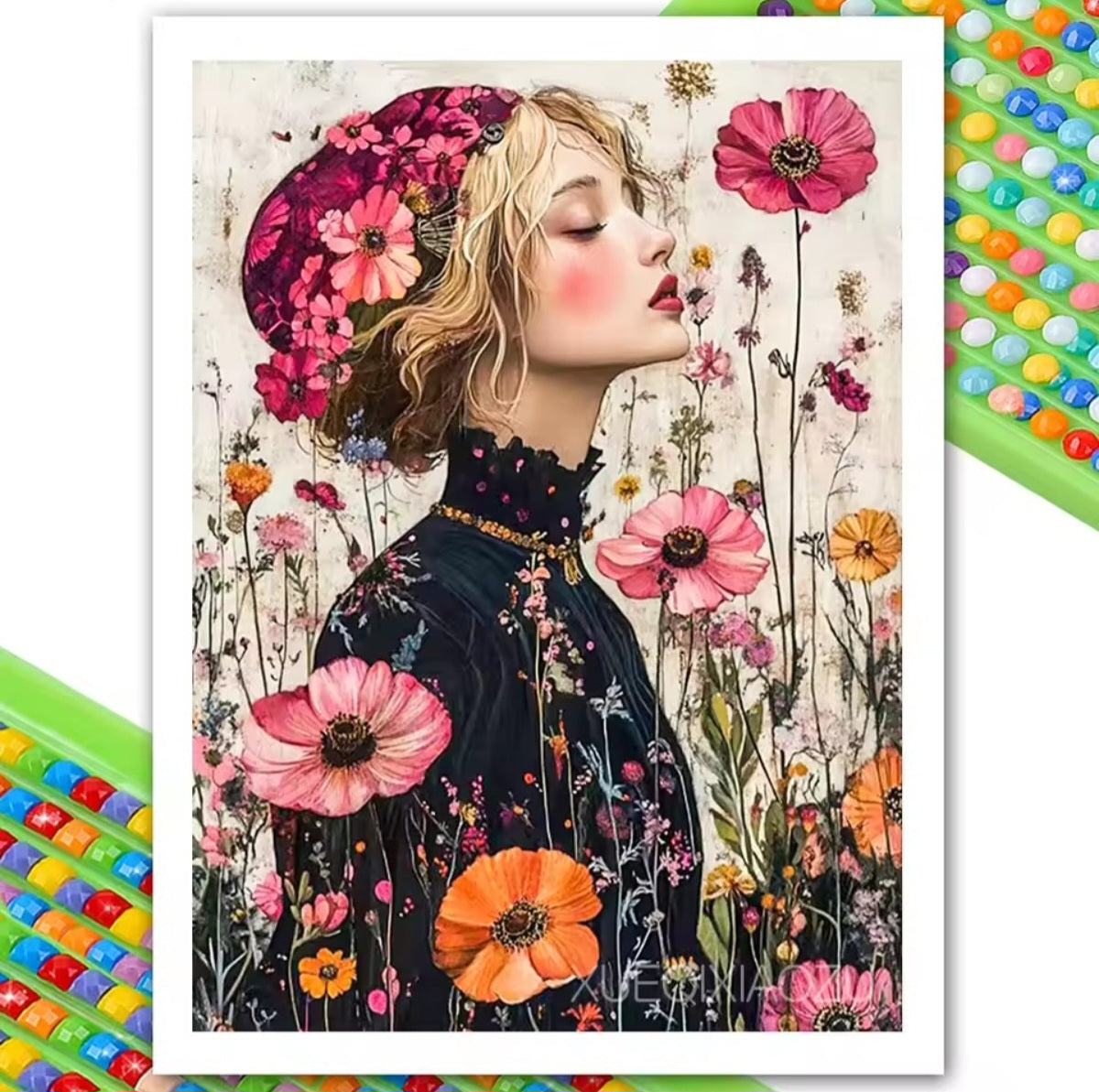 DIY Diamond Paint Kit, Scent of Flowers, Mosaic Glued