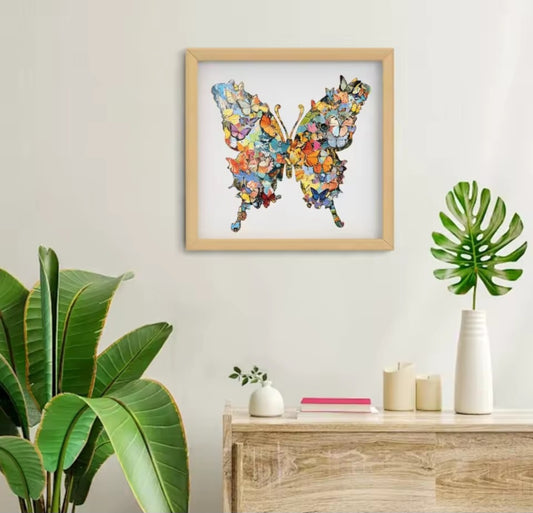 Casse-tête en bois, forme unique de papillon, épaisseur de 5 mm, plaisir pour les 4 saisons et les fêtes, à conserver comme décoration