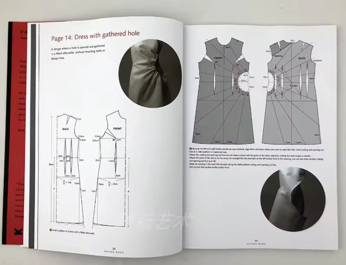 4 Books/Set English Tomoko Nakamichi Sewing Pattern Magic Books, Stretch Fabrics Design Teaching