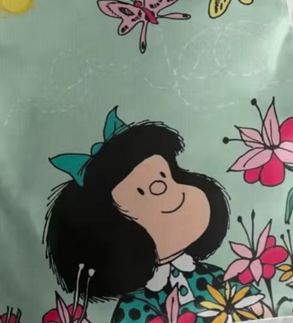 Mafalda Gives Me Butterflies, Canvas Tote Bag, 2 Sizes, Reusable
