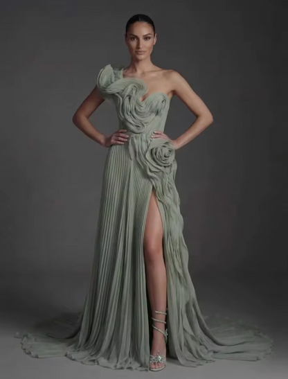 Robe de soirée, Gala du Nouvel An ou toute l'année, Robe en satin, Couleur et taille personnalisables, Longueur ras du sol, Taille haute, Col en V, Ceinture, Sur mesure