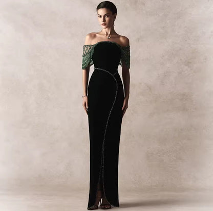 Vestido de noche, para Nochevieja o todo el año, vestido de satén, color y talla personalizables, hasta el suelo, talle alto, escote en V, fajín, hecho a medida