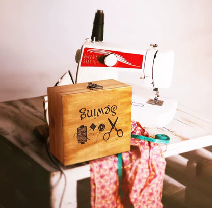Handcrafted Wooden Sew Kit, Accessories, Pin Cushion, Threader,  Needles, Scissors