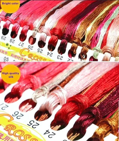 DIY Lotus Embroidery Kit, Cross Stitch 9 or 11 CT, Silk Thread Technique, Japanese Needlepoint, Cotton Canvas, Craft Home Decor, Warm Tones