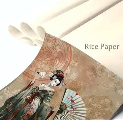 Classical Japanese High Society Rice Paper, Scrapbook, Junk Journal, Decoupage, DIY Cards or Planner Decor, Gift Wrap, 8 pieces