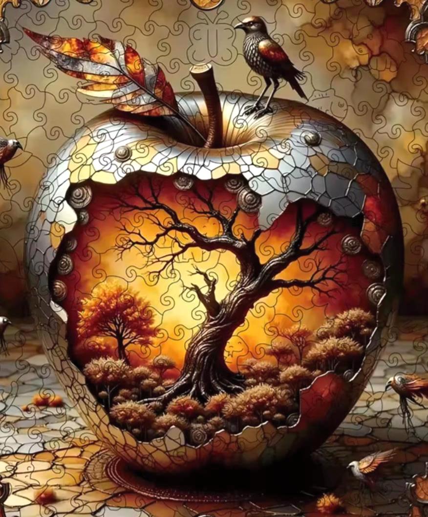 Wooden Jigsaw Puzzle, Autumn Season, 5mm Thick, Nature Lovers, Party Fun, Preserve as Decor