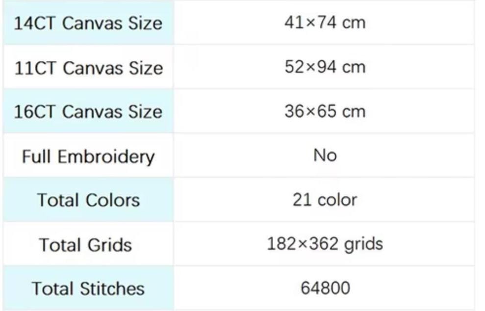 Printed Cross Stitch Kit, Embroidery Aida 14 16 or 11CT, Printed Cotton Fabric Canvas, Elegant Handcraft