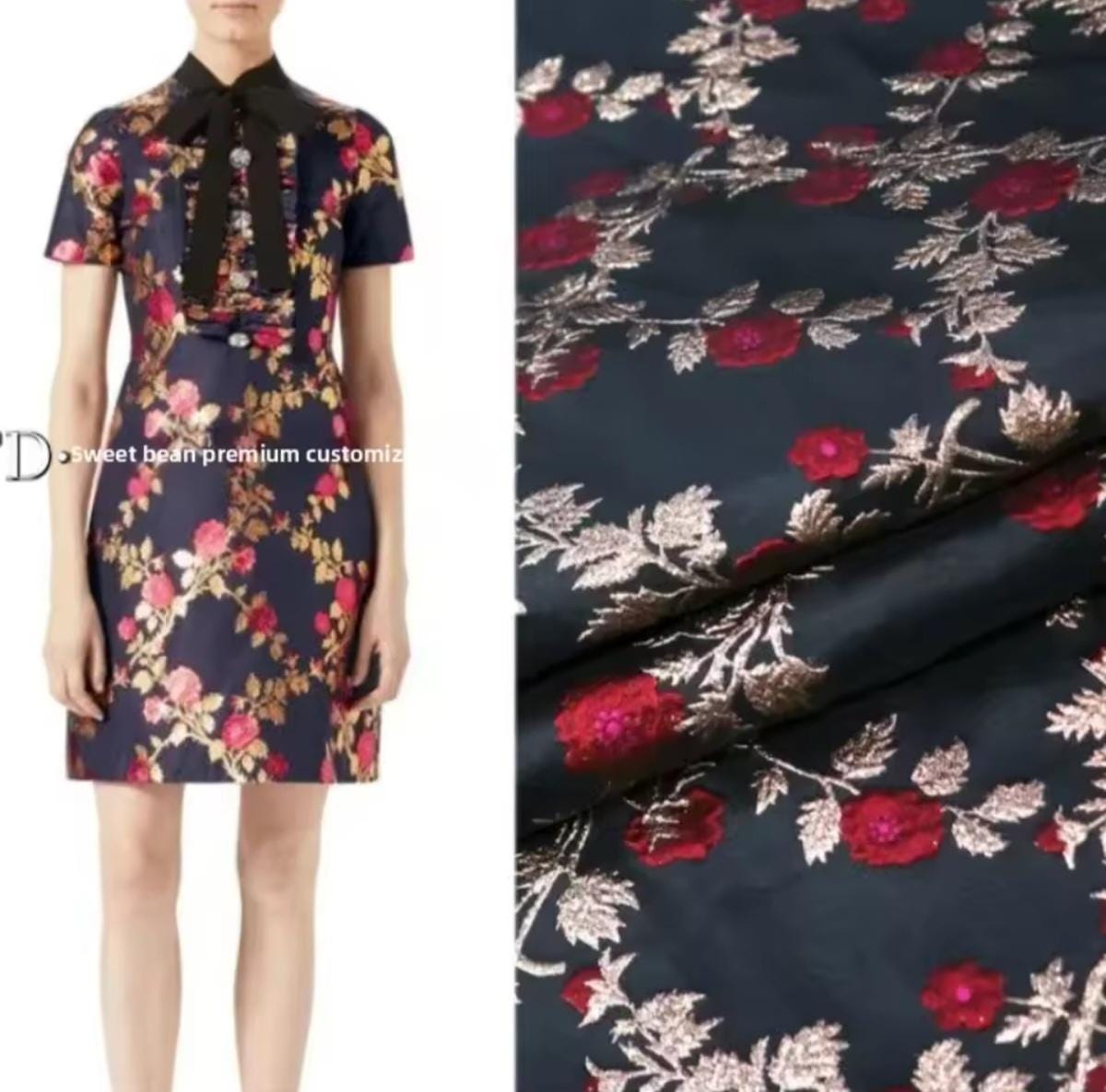 Fabric, Metal Wire Brocade Jacquard, DIY Sew Gown Suit Vest Jacket, Upholstery, Fabric Art, Sold by the Meter