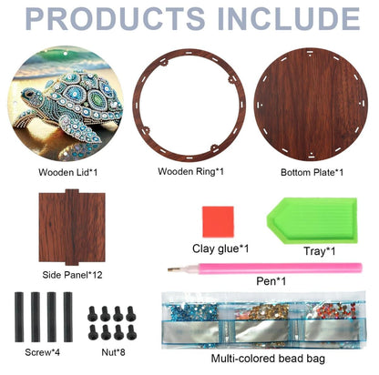 Diamond Paint Wooden Box Kit, SONGBIRD Design, Craft Storage for Snacks, Buttons, Drills, Scraps, Handmake Artisan Gift