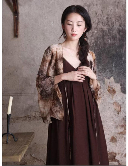 Fabric, Printed Chiffon, Abstract Floral, Light Dress, Shirt, Collages, Sold By Half Meter