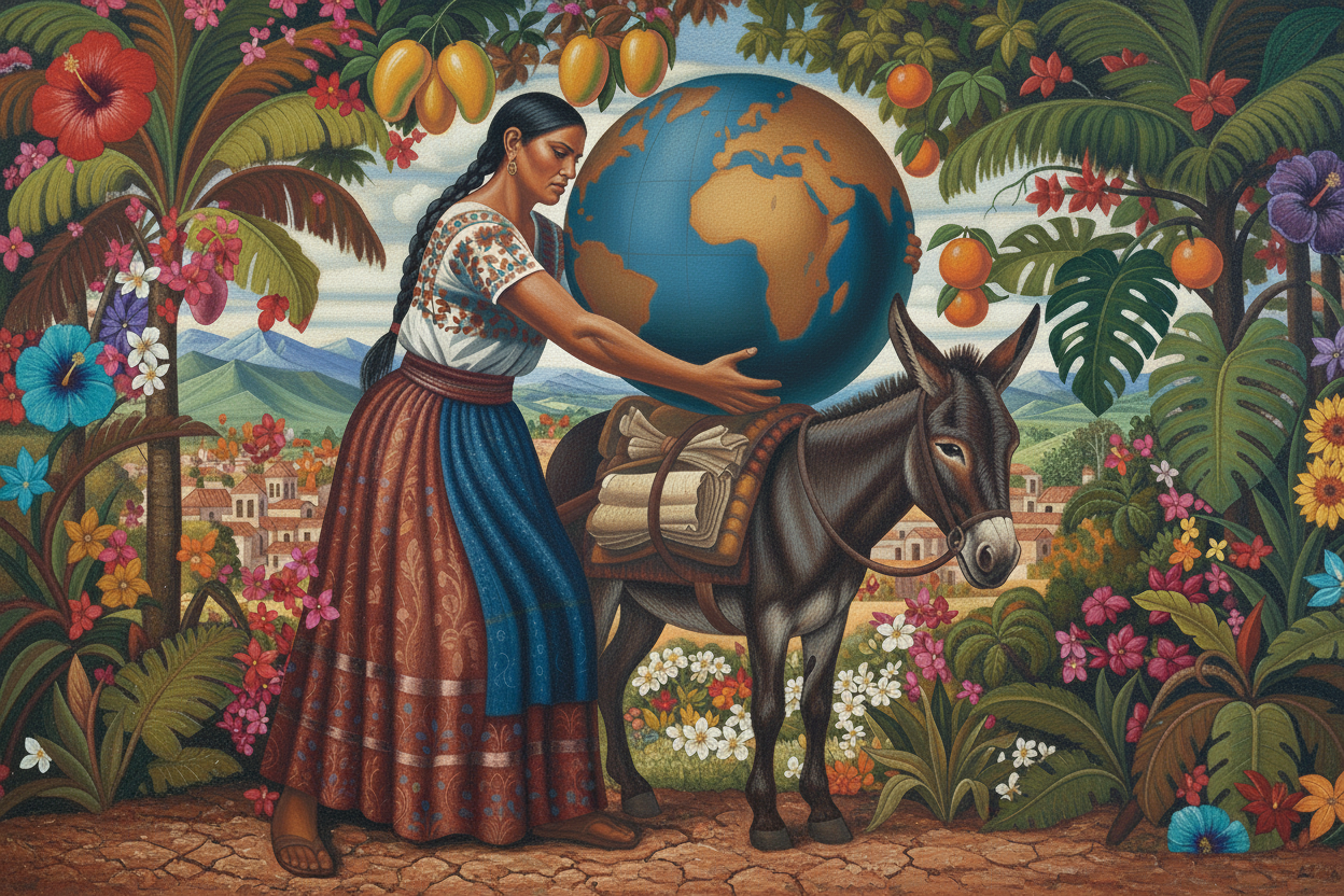 DIY Beginner Paint Kit, Woman Carries the World, Mexican Latin Folk Art