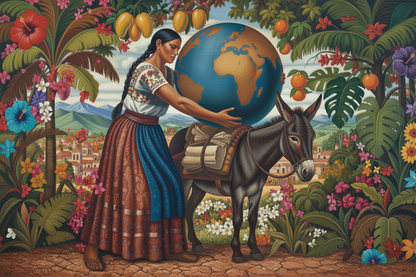 DIY Beginner Paint Kit, Woman Carries the World, Mexican Latin Folk Art