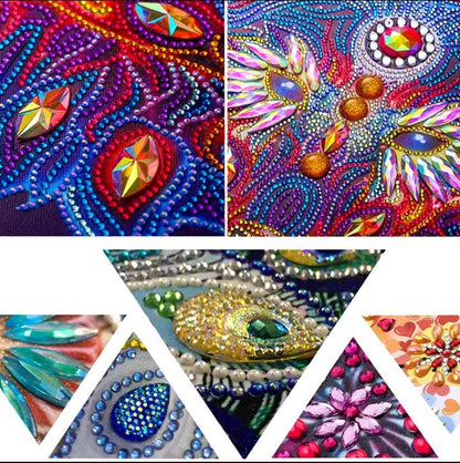 Diamond Paint Kit, Beauty and the Dragon, Asia Inspired Craft, DIY Crystal Mosaic, Round Drill, 30x25 cm, Easy Beginners, Dynamic