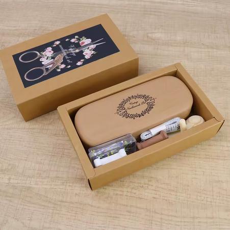 Mini Sewing Kit in Eyeglass Case, Full Travel Set, Bronze or Silver, Portable Quality Sew Embroidery Tools, Scissor Thimble, Elegant Cute