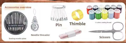 Mini Sewing Travel Kit, 4 Decorated Case Styles, Complete Tools, Threads, Scissors, Needles, Tape, Threading, Cute Craft on the Move