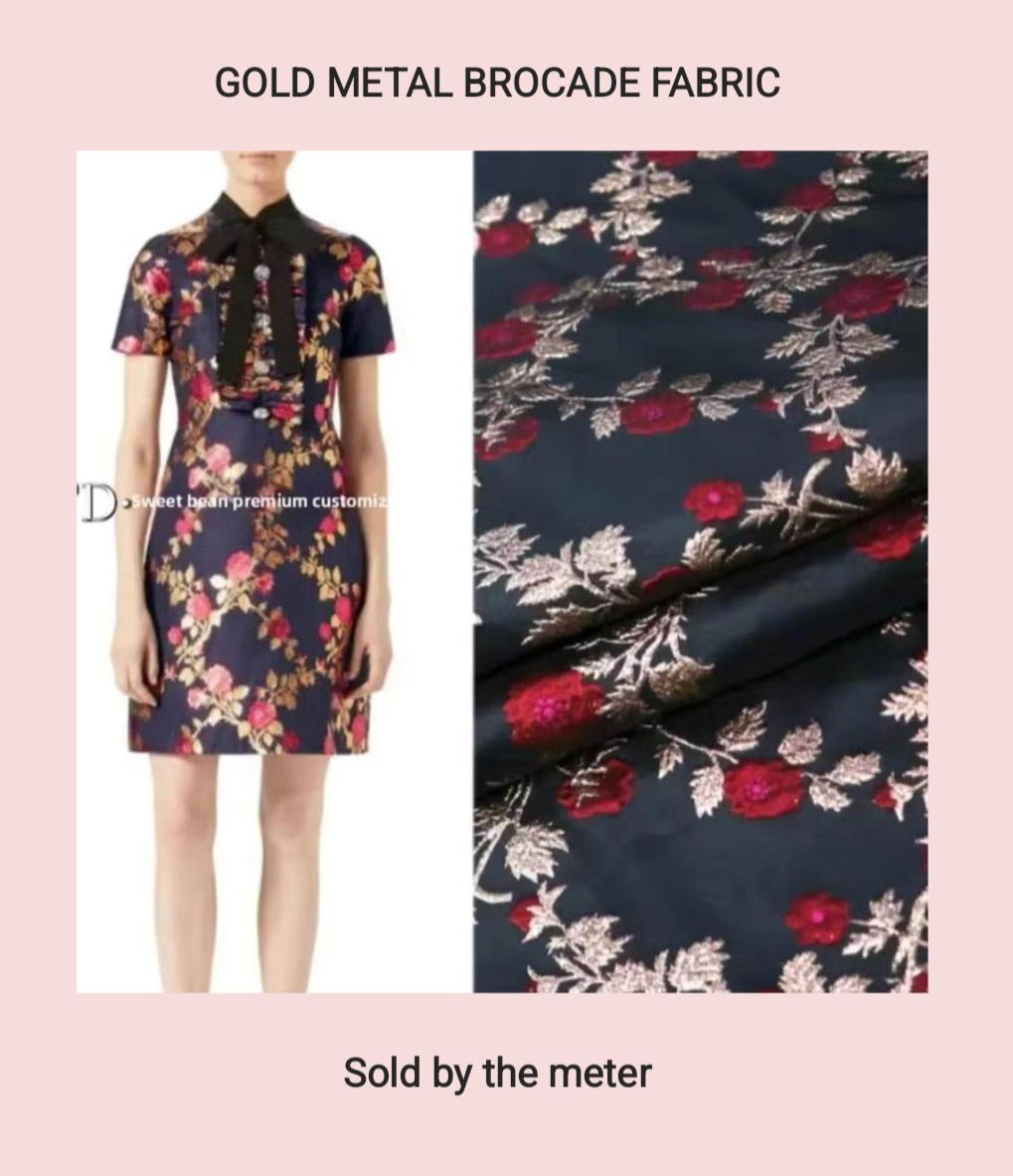 Fabric, Metal Wire Brocade Jacquard, DIY Sew Gown Suit Vest Jacket, Upholstery, Fabric Art, Sold by the Meter