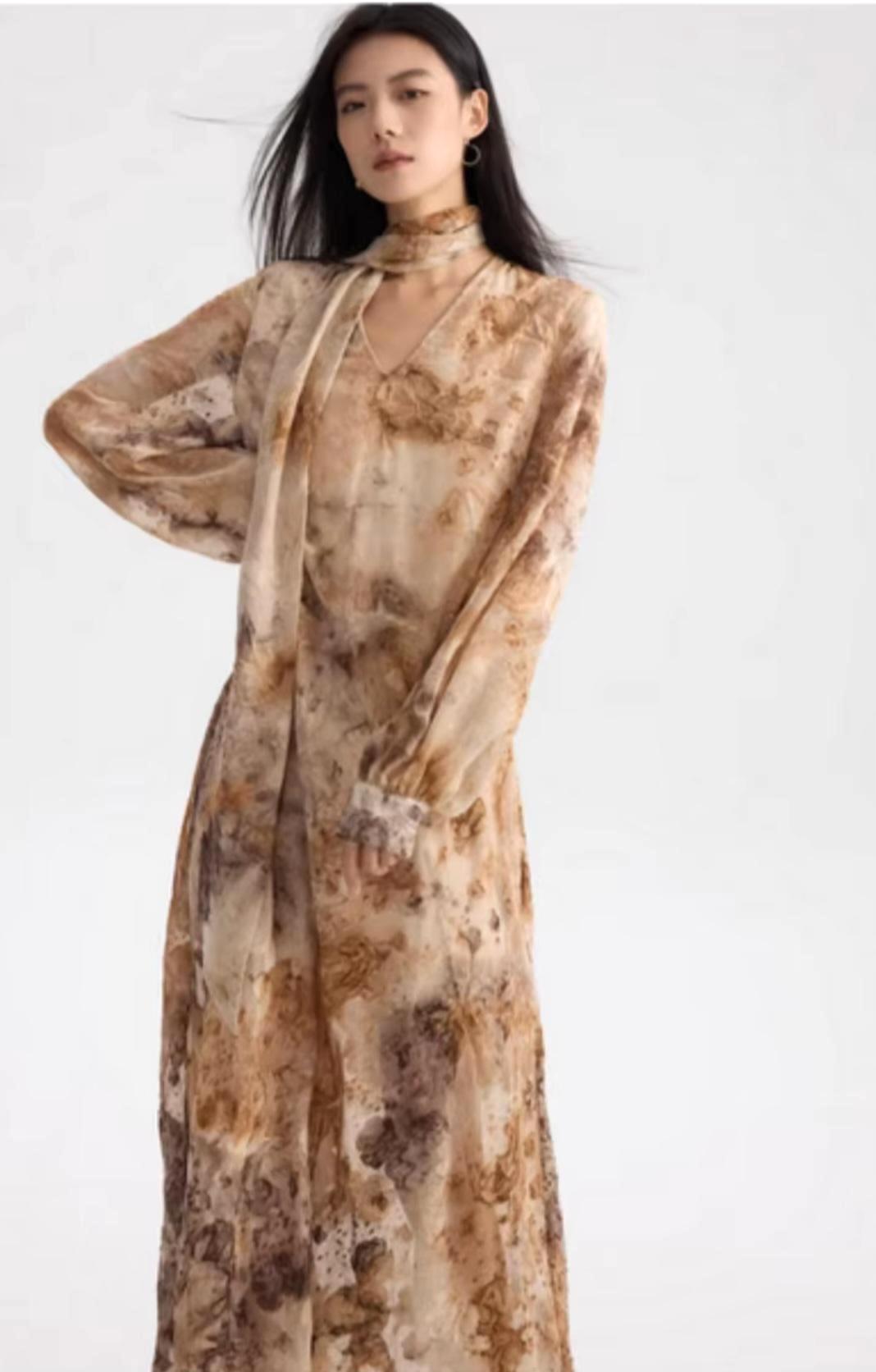Fabric, Printed Chiffon, Abstract Floral, Light Dress, Shirt, Collages, Sold By Half Meter