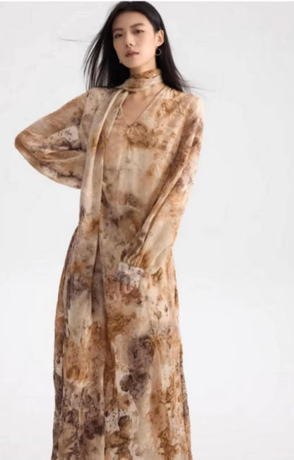 Fabric, Printed Chiffon, Abstract Floral, Light Dress, Shirt, Collages, Sold By Half Meter