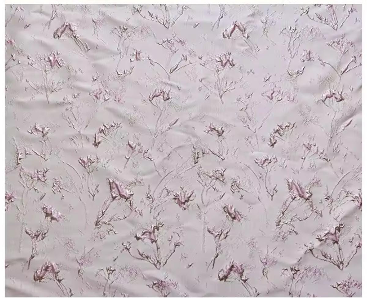 Fabric, Metal Wire Brocade Jacquard, Grey, 3D Pattern, DIY Sew Dress Suit Jacket, Collages, Fabric Art, Sold By the Meter, Live High Fashion