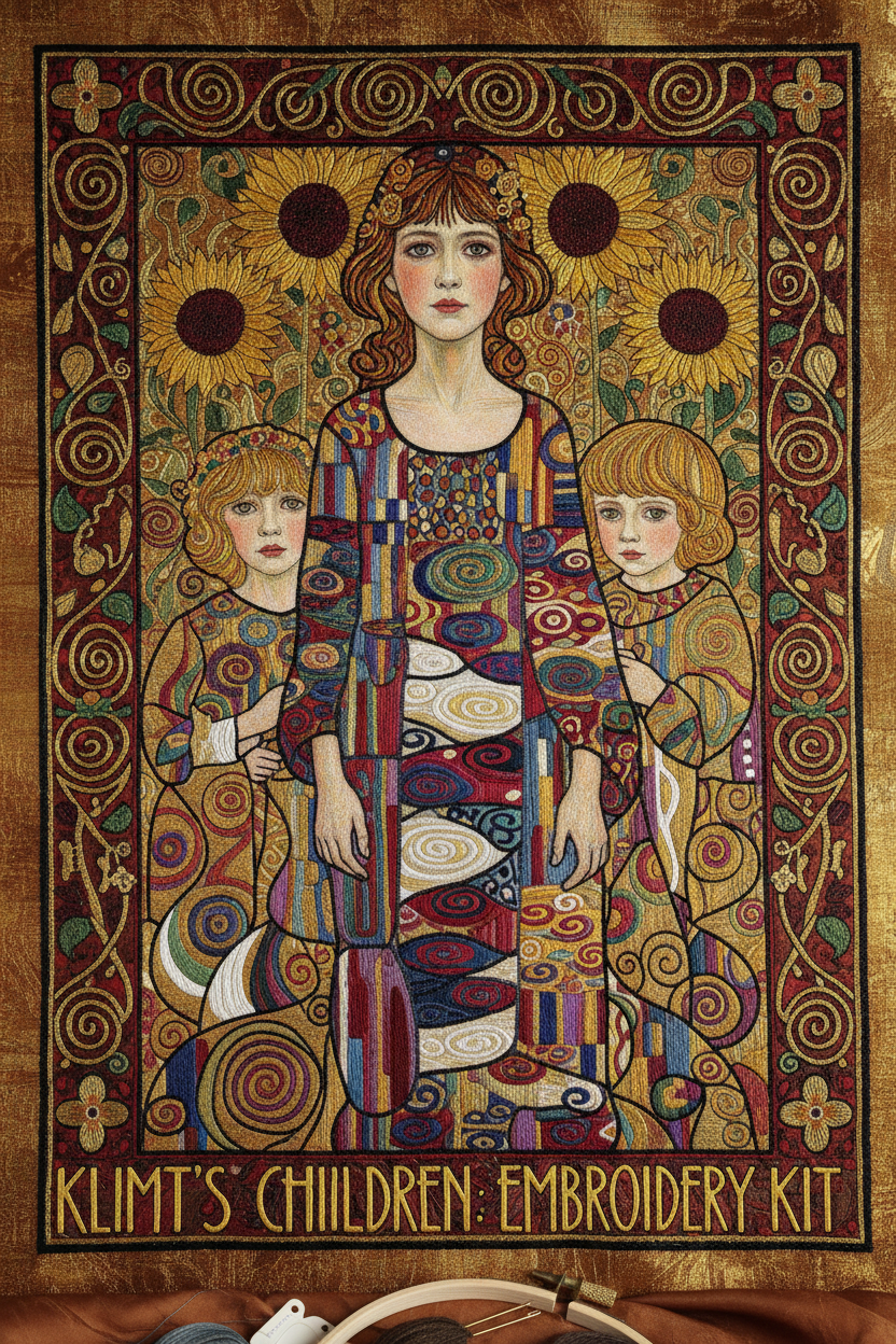 Klimt Printed Cross Stitch Kit, Embroidery Aida 11CT, Cotton Canvas, Handcraft Plaid Decor (Copy)