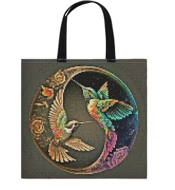 Kit de broderie DIY Sac cabas à broder au point de croix, modèle Rossignol, 11CT, toile imprimée