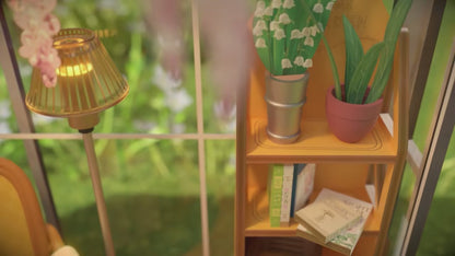 Kit de bricolage pour serre de jardin miniature, puzzle étagère, lumière LED, 14 types de fleurs, meubles mobiles