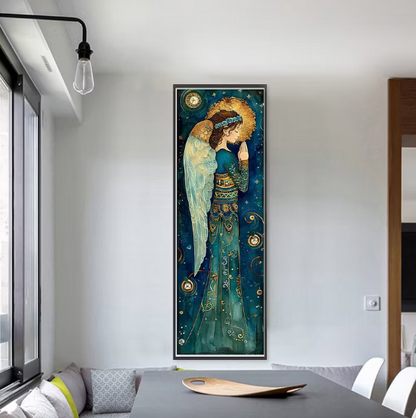 Printed Cross Stitch Kit, Sweet Angel, Night Hues, Embroidery 11CT. 30x90cm