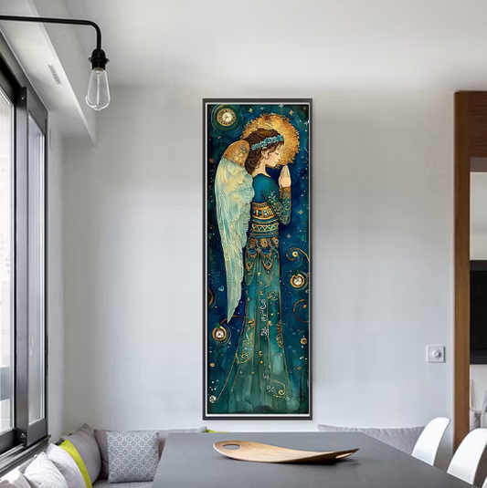 Kit de broderie au point de croix imprimé, Doux Ange, Teintes nocturnes, Broderie 11CT. 30x90cm