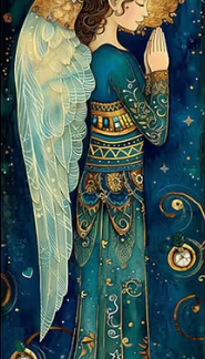Printed Cross Stitch Kit, Sweet Angel, Night Hues, Embroidery 11CT. 30x90cm